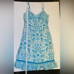 And Taylor Loft Blue Floral Spaghetti Strap Dress